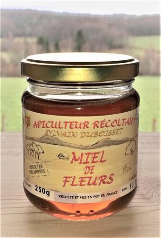 Miel de récolte fleurs mélangées  250g